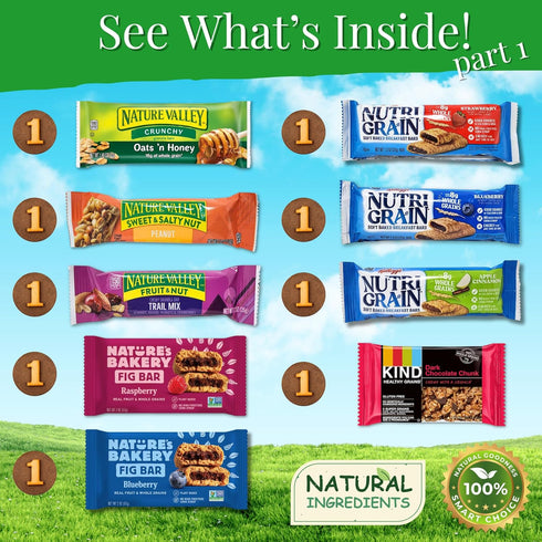 (28 Count) Healthy Snack Variety Box for Adults - Deluxe Assortment with Granola Bars, Nut Mixes, and Fruit Snacks
