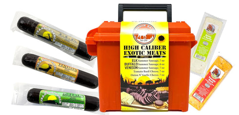 Ammo Set Summer 2 (5 Ammo PEARSON RANCH Exotic Meats Can Gift Includes Elk, Buffalo and Venison Sausage and Blocks