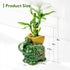 3-Stalk Set 6'' 6'' 8'' Lucky Bamboo with Pebbles in Elephant Gold Ingot Pot Live Plant for Wealth and Prosperity
