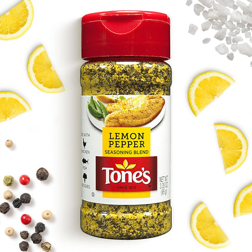 Tones Lemon Pepper Seasoning Blend, 3.35 Ounce