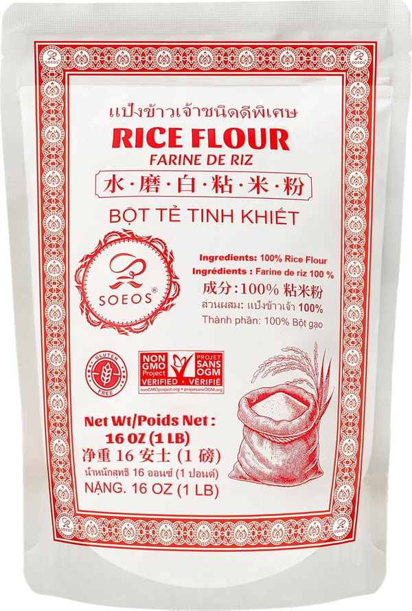 Soeos Rice Flour 16 Ounce (Basic), 1 Pound (Pack of 1) ,
