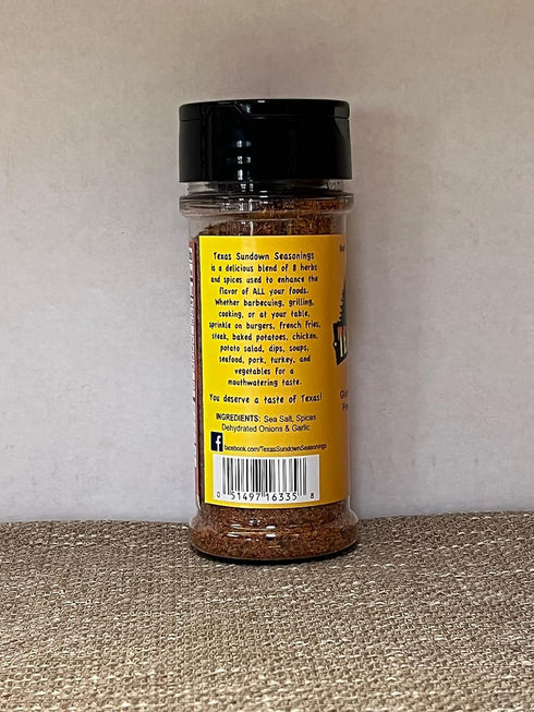 Texas Sundown Seasoning, All Purpose, All Natural, No Sugar, Steak, Meat, Vegetable Seasoning, Marinade, Dry Rub, No
