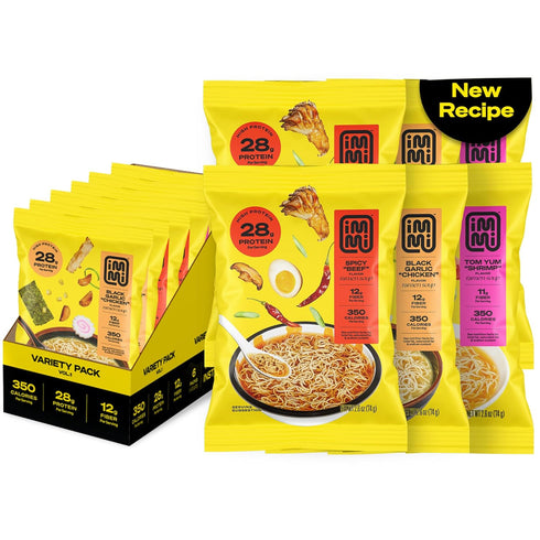 immi Variety Pack Ramen Spicy Beef, Black Garlic Chicken & Tom Yum