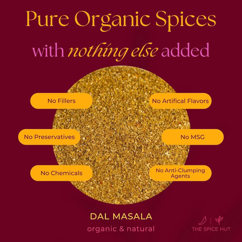 The Spice Hut Organic Dal Masala Seasoning, Quick & Easy Spice Blend for Indian Cooking, 2 oz