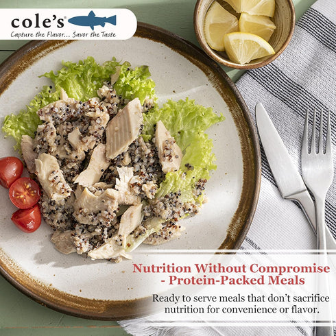 5.6 oz Hand-Packed 19g 1 COLES - Smoked Rainbow Trout Fillet with Quinoa | Open & Ready to Eat Meal | Canned & |