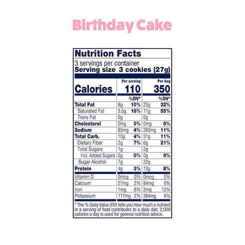 Ozery 3-Count (Pack 3) Bakery Seedwise - Birthday Cake Cookies, Soft Baked and Grain Free, Bag