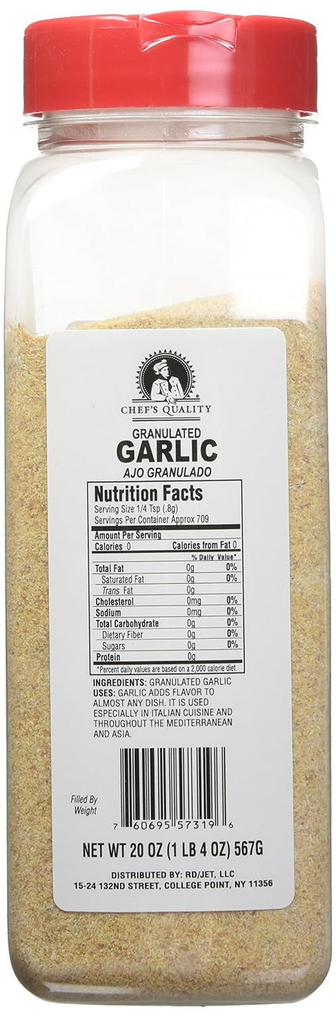 Chef's Quality 20 Granulated Garlic, Ounce