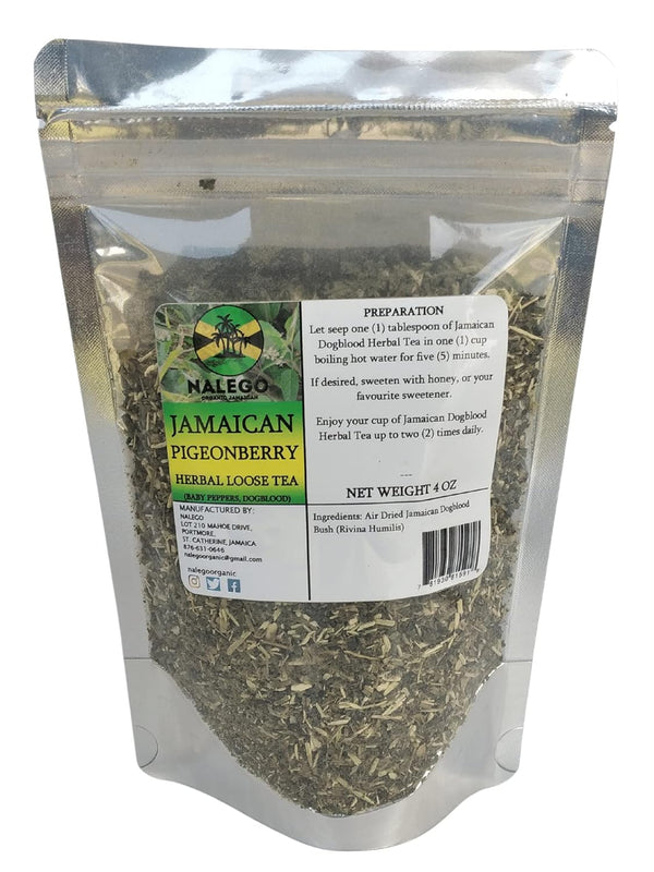 Nalego Jamaican Dog Blood (Pigeonberry) Herbal Loose Tea (4 OZ) - Dogblood Herb,
