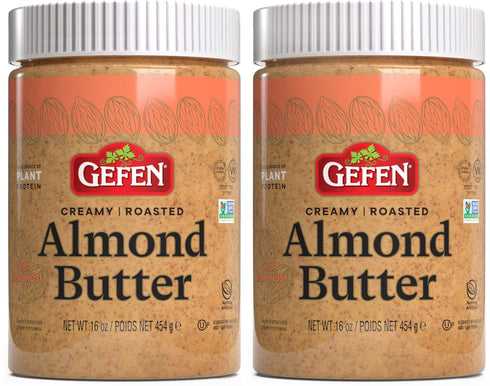 Gefen Pure Roasted Almond Butter, 16oz (2 Pack) Just One Ingredient |