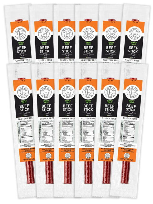 Good Fod Foods Simply Taco Meat Sticks Low FODMAP Snacks for a