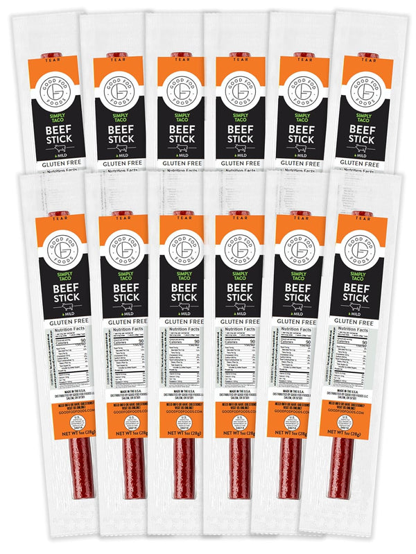 Good Fod Foods Simply Taco Meat Sticks Low FODMAP Snacks for a