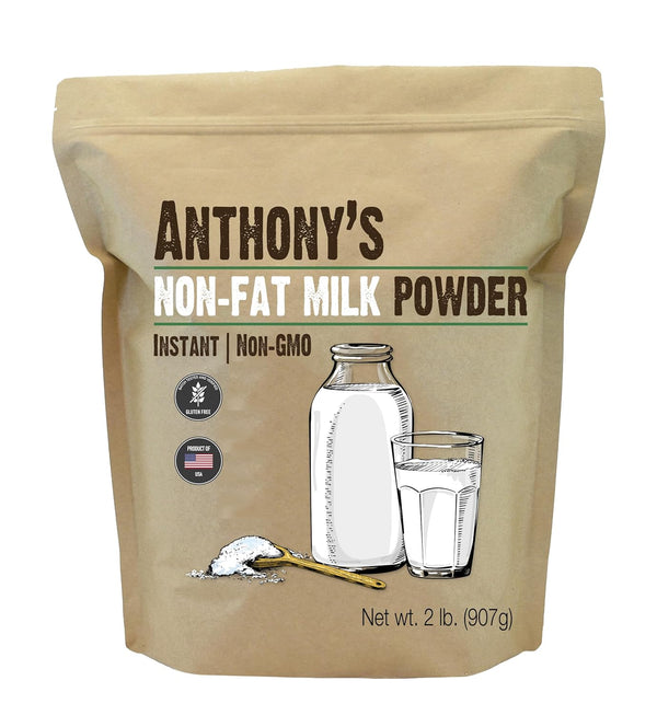 Anthony's Non Fat Milk Powder, 2 lb, Instant, Gluten Free & Non