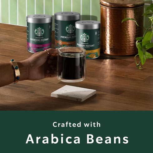 3.17 oz Starbucks Premium Instant Coffee, Dark Roast Coffee, Arabica Beans, Three Tins