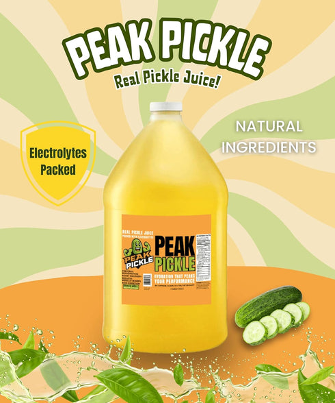 1 Peak Pickle Dill Pickle Juice - Gallon Sports Drink For Leg Cramps- Pickle Juice Gallon for Muscle Cramp Relief