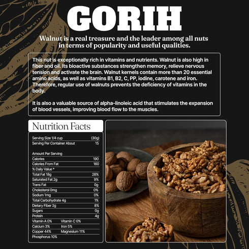 GORIH 70 Oz Walnuts Halves and Pieces, - Natural, Raw, Unsalted, Vegan, Shelled - Unroasted Walnuts Perfect for Baking