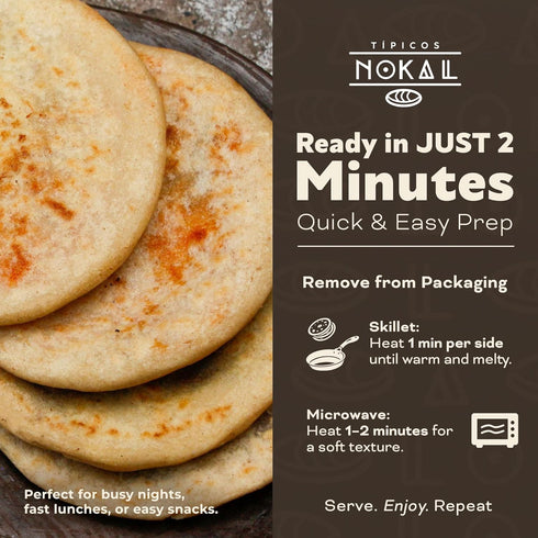 Frozen Frozen Frozen 10 Count, 50 oz Pack Tipicos Nokal Bean & Cheese Pupusas, Authentic Salvadoran Pupusas Meal