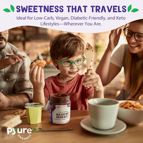 Pyure Keto Hazelnut Chocolate Spread, Sugar-Free, Low Carb, Vegan Nutella Alternative, 13 oz Jar