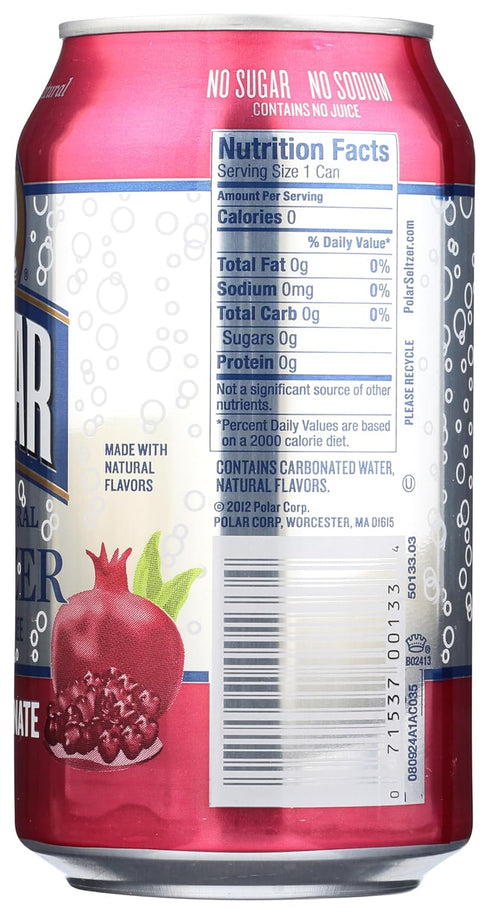 12 oz Polar Seltzer Water, Pomegranate, fl