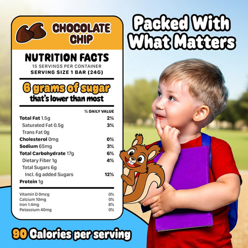 Pack 45, Pack Snakkidz Organic Chewy Granola Bars for Kids, Allergen-Free, Nut-Free, Gluten-Free, Low Sugar Snack Bars