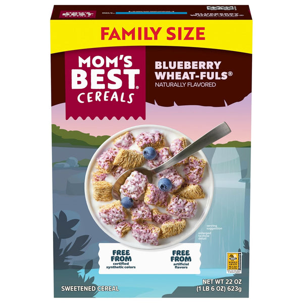Mom's Best Blueberry Wheatfuls Shredded Wheat Cereal, Made with Whole Grain, No Artificial Flavors