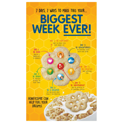Honeycomb 19 oz Honey Flavored Sweetened Corn and Oat Breakfast Cereal, Box