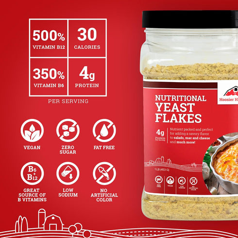 1LB (Pack 1) Hoosier Hill Farm Nutritional Yeast Flakes
