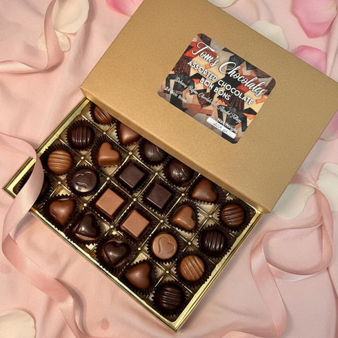 Tom's Chocolates Belgian Chocolate Gift Box - Assorted Chocolate Bon Bons, Easter Candy, All-Natural Flavor by Tom's