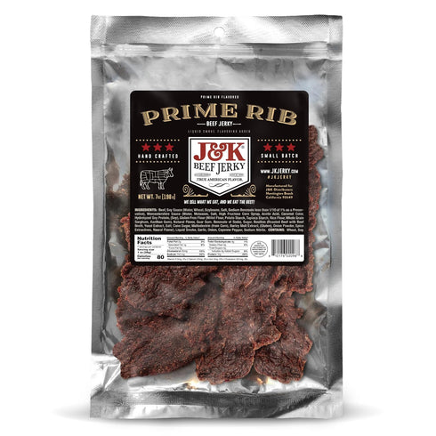J&K Jerky Prime Rib Beef Jerky - Authentic American Made Slab Jerky