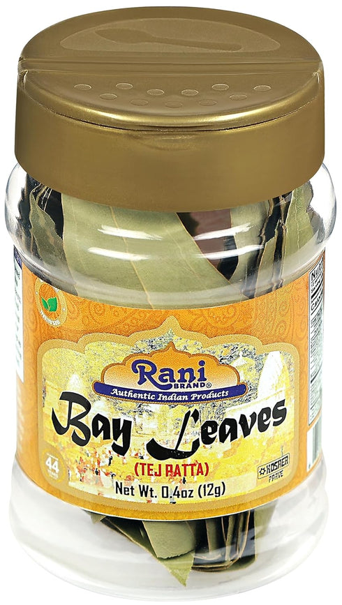 Rani Bay Leaf (Leaves) Whole Spice, Hand Selected Extra Large 0.4oz (12g) PET Jar, All Natural, Gluten Friendly,