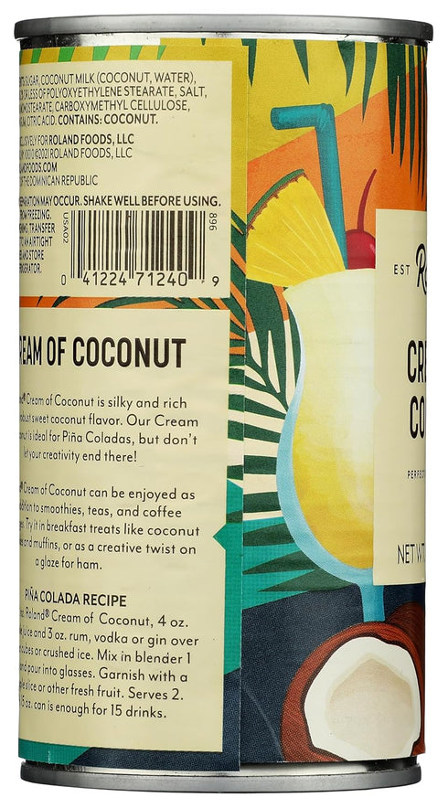 15 Pack 1 Roland Foods Cream of Coconut, Ounce Can