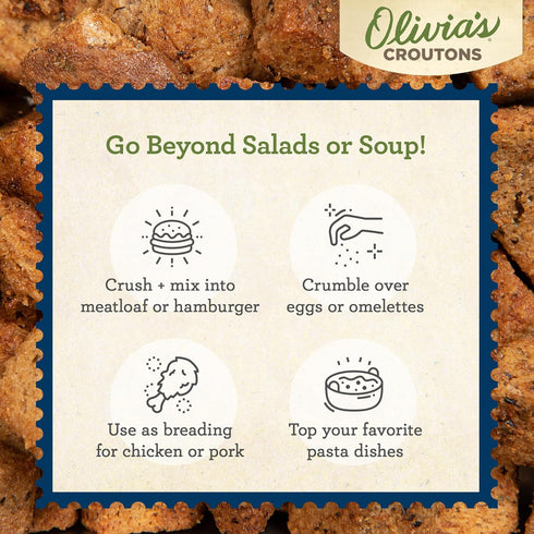 Olivia’s Croutons Parmesan Pepper Croutons, 4 Pack of 5 Oz Boxes, Gourmet Salad Toppers Made In USA
