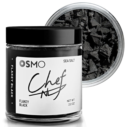 Hand-Packed (2.7oz Pack 1) Osmo Black Flakey Sea Salt By Chef Nick DiGiovanni, Premium Sea Salt with Activated