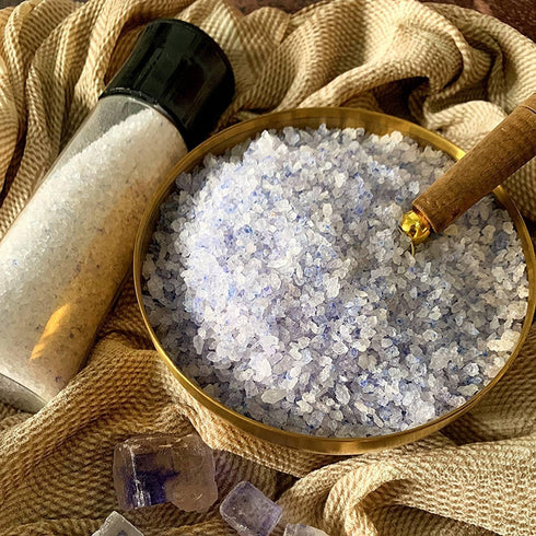 400g Ancient Blue Salt Coarse with Grinder 80+ Minerals, High Potassium, Lower