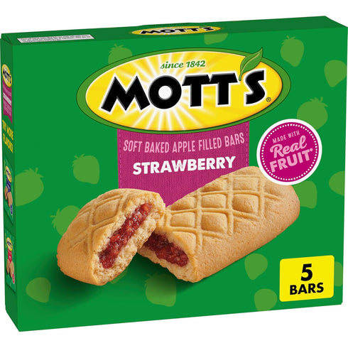 Mott's Soft Baked Apple Filled Bars, Strawberry Flavor Snacks, Made with Real