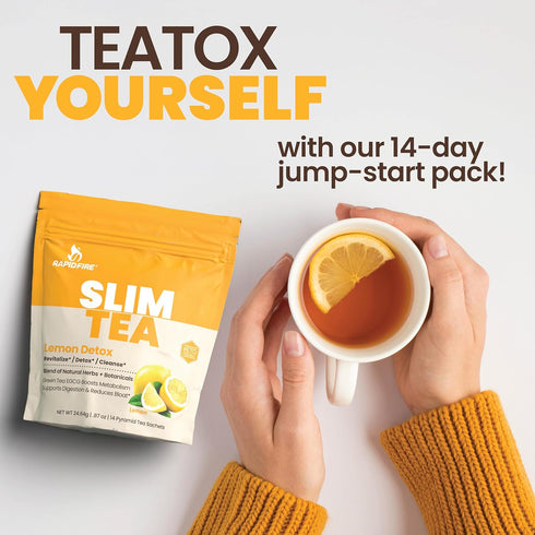 Slim Tea 14 Day Herbal Teatox, Natural Herbs and Botanicals Blend, Supports Healthy Weight Management