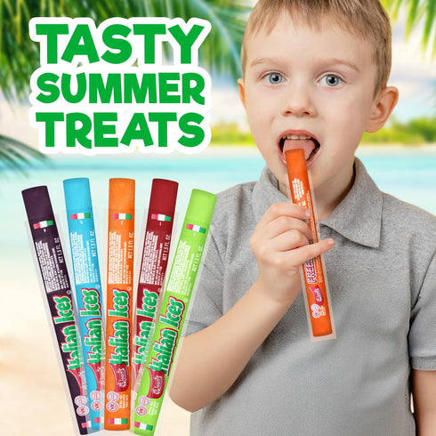 36 Count 1.5oz, Italian Ice Freeze Pops, Freeze Pops Bulk Each is Great Dye Free Popsicles for Sharing, Snacking