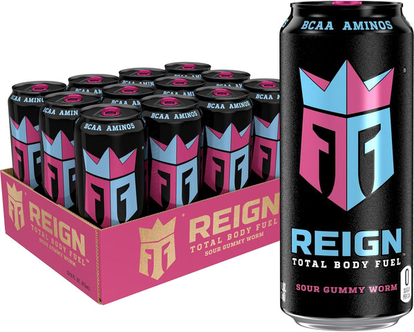 Reign Total Body Fuel, Sour Gummy Worm, Fitness & Performance Drink, 16
