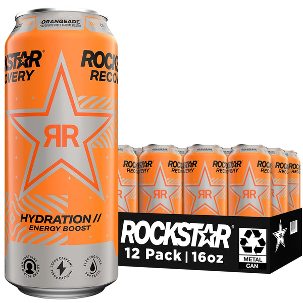 by Rockstar Rockstar Energy Drink with Caffeine Taurine and Electrolytes, Recovery Orange, 16 Fl