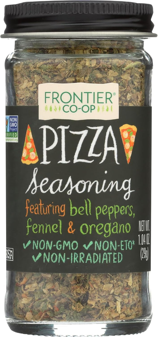 Frontier Co-op Pizza Seasoning, 1.04-Ounce Jar, Featuring Bell Pepper, Fennel Seed &