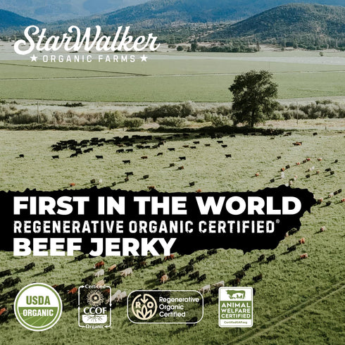 12 oz 4-Pack 3 172g Starwalker Organic Cherrywood Smoked Beef Jerky Regenerative Organic Certified Ingredients, Single