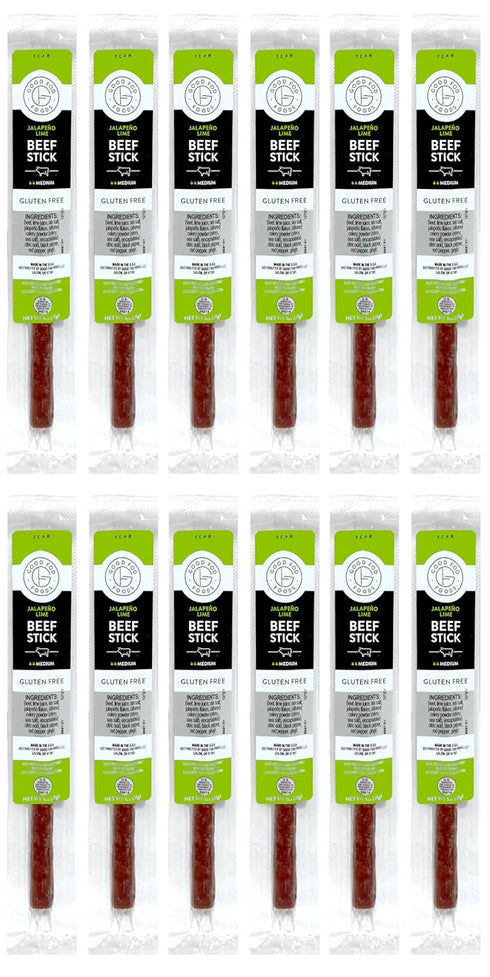 Good Fod Foods Jalapeno Lime Meat Sticks Low FODMAP Snacks for a