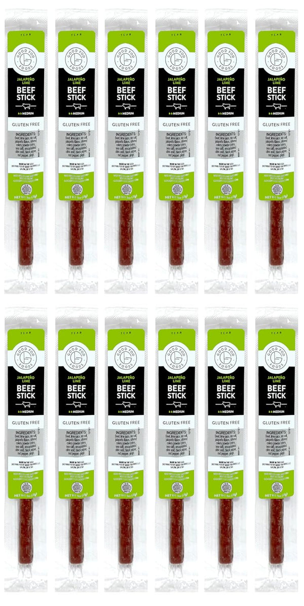 Good Fod Foods Jalapeno Lime Meat Sticks Low FODMAP Snacks for a
