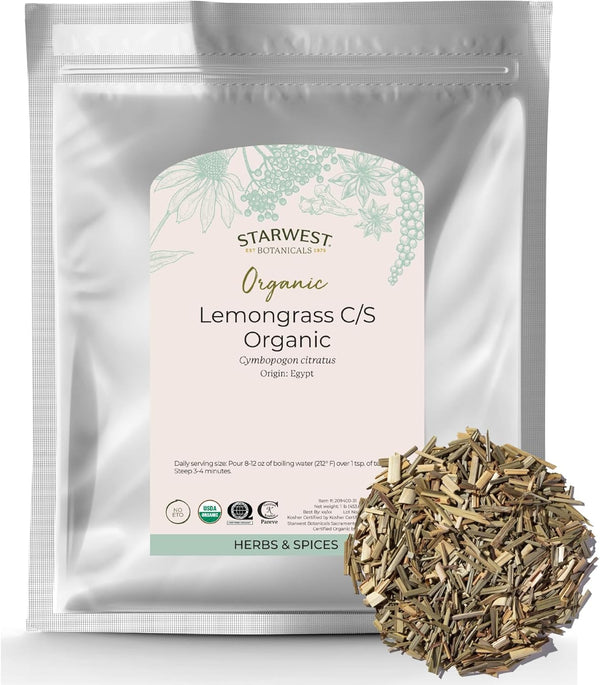 Starwest Botanicals Organic Lemongrass - Dried Loose Leaf Herb for Tea &
