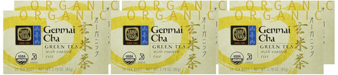 Yamamotoyama 18 (Pack 6) Organic Genmaicha Tea Bag, Green Tea with Roasted Rice, ct.