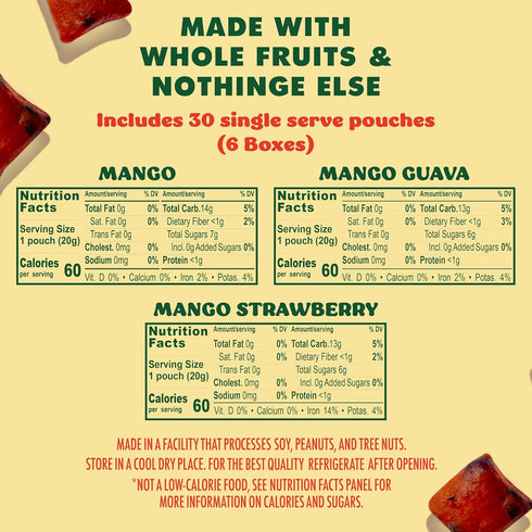 Gummies Pack (6 3 5 -20 (3.5 oz) SOLELY - Organic Mango Whole Fruit Variety Boxes, Flavors, Individual Bags per Box)
