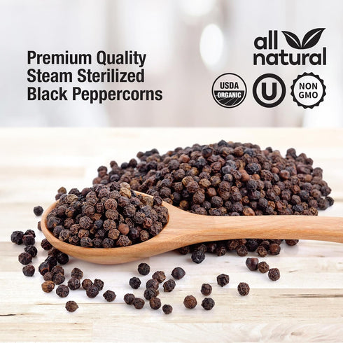 2.2 18oz Pack The Spice Lab Pink Himalayan Salt Coarse Pound Tub & USDA Organic Tellicherry Peppercorns Tub - Combo