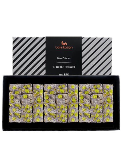Turkish Delight Extra Duduble by BAKIRKAZAN, %40 PISTACHIO Turkish Delights Candy 8.8