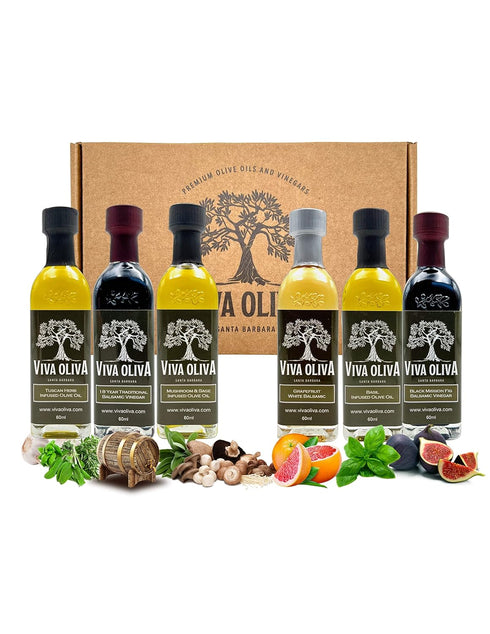Viva Oliva 60ml (2oz) Set (18 Six Variety Gift - Premium Flavored Extra Virgin Olive Oils (Tuscan Herb, Basil, Mushroom