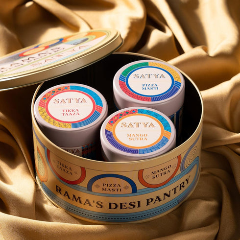 Set 3, Set, Set Satya Blends Indian Spice of Tikka Taaza Pizza Masti Mango Sutra Seasoning Trio - Vegan, Low Sodium