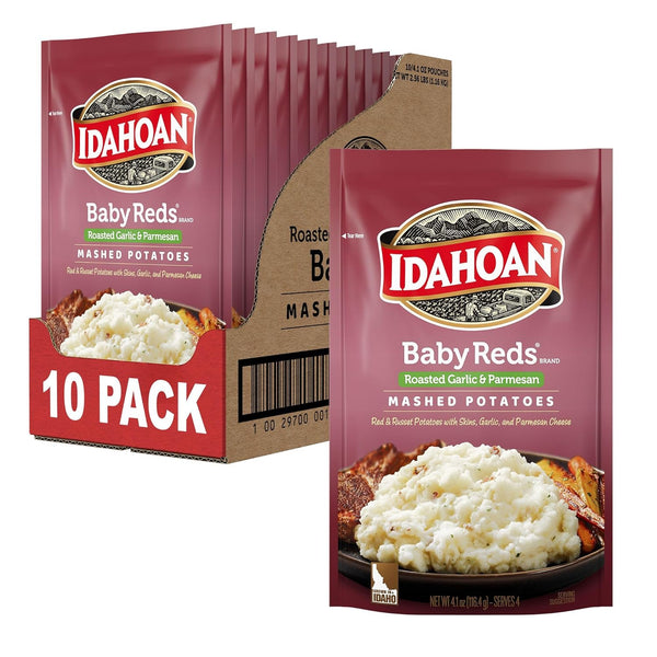 Idahoan Baby Reds with Roasted Garlic and Parmesan Mashed Potatoes, Naturally Gluten-Free,